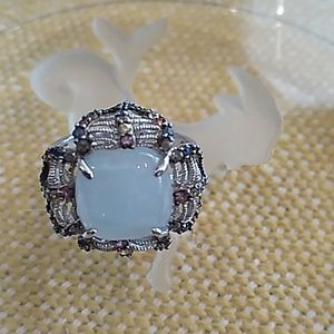 Jade ring basket weave frame